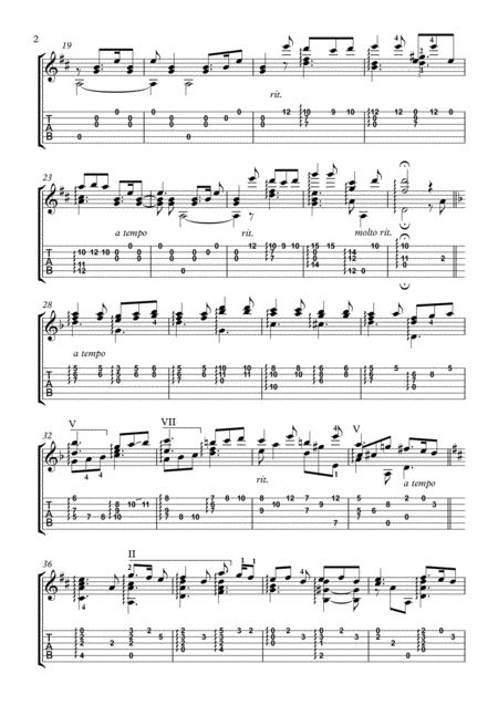 Villancico De Navidad Guitar Score Page 2