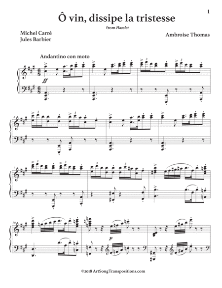 Vin Dissipe La Tristesse A Major Audition Edition With Readable Piano Reduction Page 2