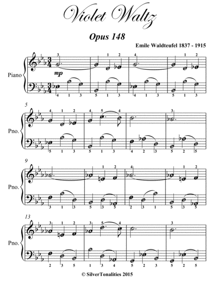 Violet Waltz Opus 148 Easiest Piano Sheet Music Page 2