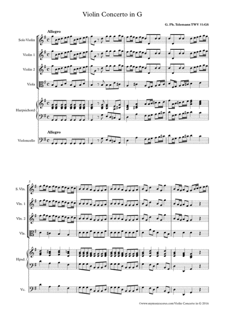 Violin Concerto In G Tvw 51 G8 Page 2