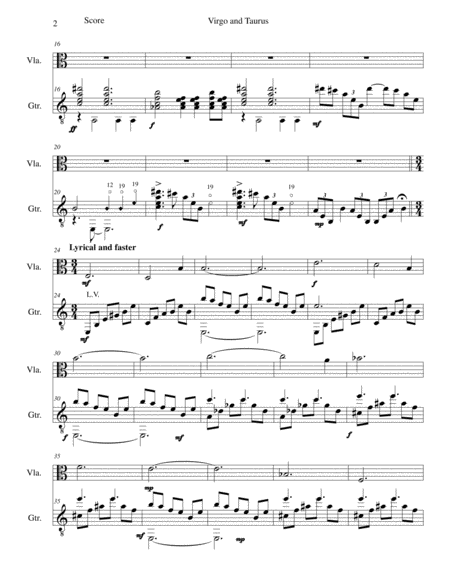 Virgo And Taurus For Viola And Classical Guitar Page 2