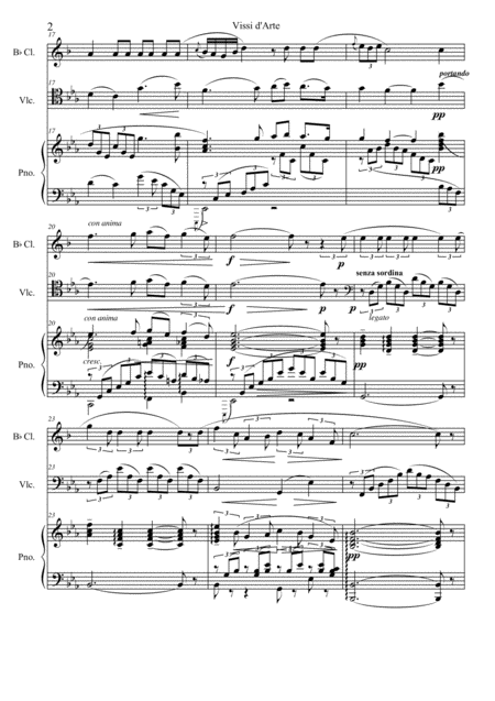 Vissi D Arte For Clarinet Cello And Piano Page 2