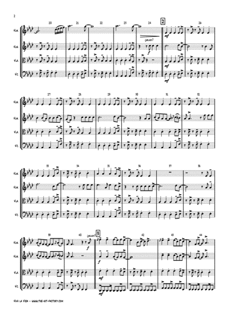 Viva La Vida Cold Play String Quartet Page 2