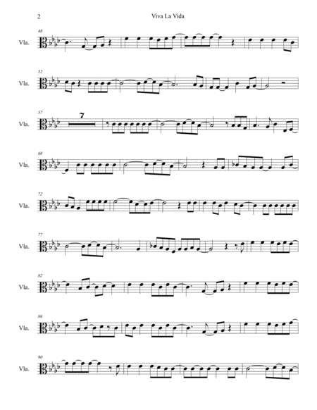 Viva La Vida Original Key Viola Page 2