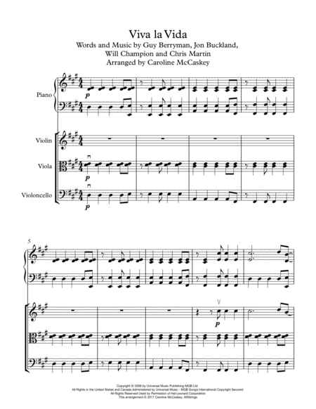 Viva La Vida Piano Quartet Page 2