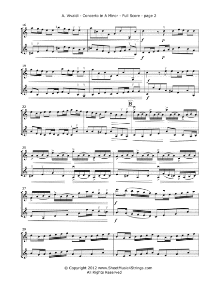 Vivaldi A Concerto In A Minor Mvt 1 For Two Violins Page 2