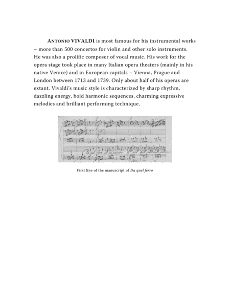 Vivaldi Antonio Da Quel Ferro Aria From The Opera Il Farnace Arranged For Voice And Piano E Minor Page 2