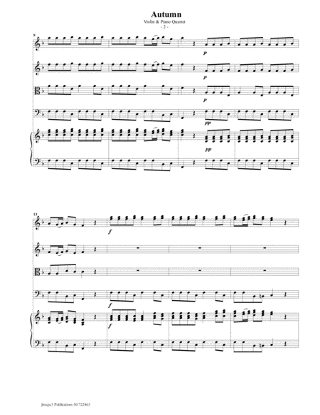 Vivaldi Autumn From The Four Seasons For Violin Piano Quartet Page 2