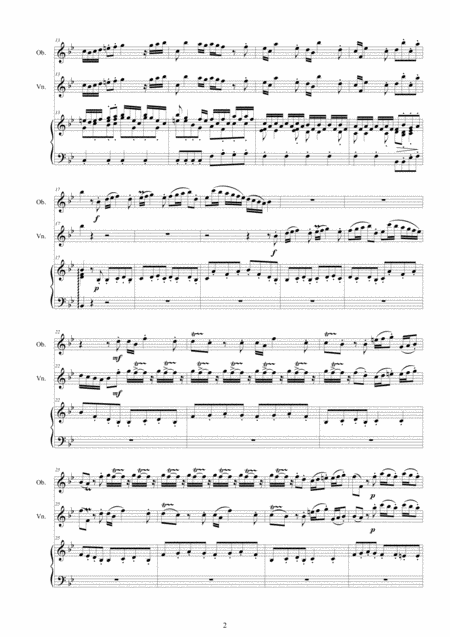 Vivaldi Concerto In B Flat Major Rv 548 For Oboe Violin And Cembalo Or Piano Page 2