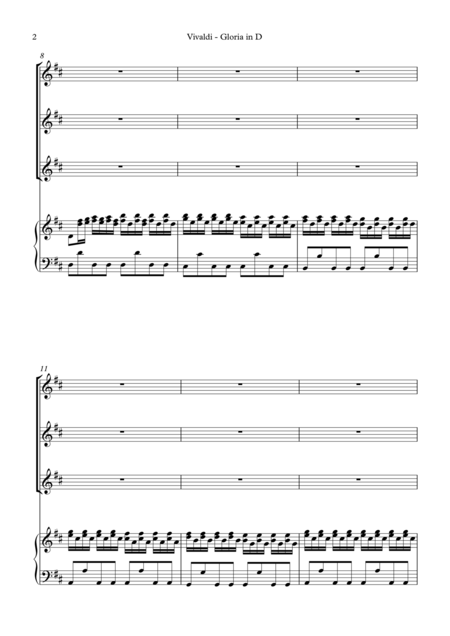 Vivaldi Gloria In D Major Sa Soli Ssa Choir Edition Vocal Score Page 2