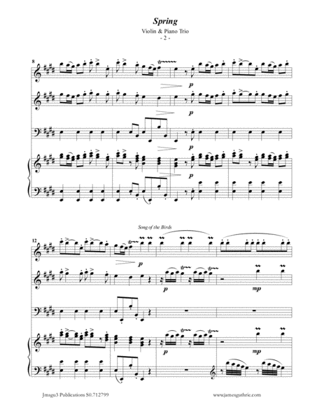 Vivaldi Spring From The Four Seasons For Violin Piano Trio Page 2