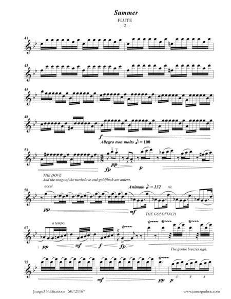 Vivaldi Summer From The Four Seasons For Flute Piano Quartet Page 2