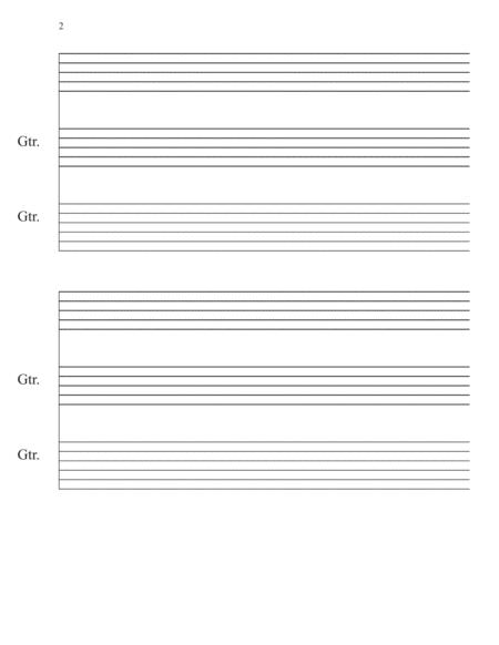 Vocal Guitar Tab Manuscript Paper Page 2