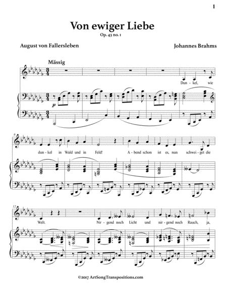 Von Ewiger Liebe Op 43 No 1 A Flat Minor Page 2