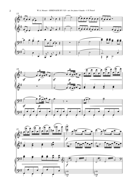 W A Mozart Serenade Kv 525 Eine Kleine Nachtmusik For Piano 4 Hands I Mov Page 2