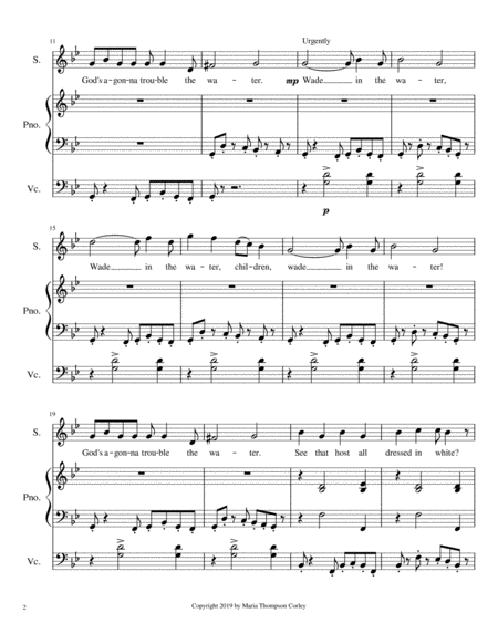 Wade In The Water High Voice Piano And Cello Page 2