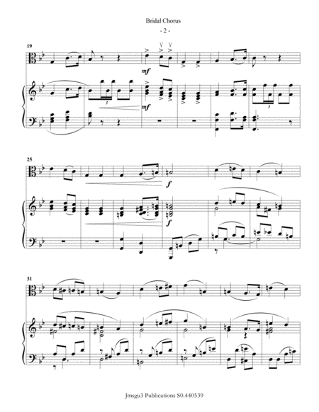 Wagner Bridal Chorus For Viola Piano Page 2