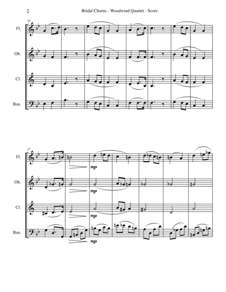 Wagner Bridal Chorus From Lohengrin For Woodwind Quartet Page 2