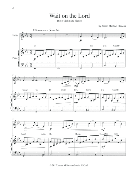 Wait On The Lord Solo Violin Piano Page 2