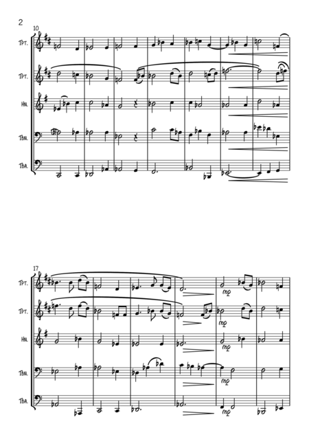 Walking In The Air For Trombone Quintet Page 2