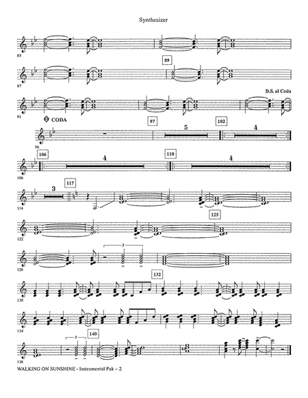 Walking On Sunshine Arr Mac Huff Synthesizer Page 2