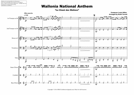 Wallonia National Anthem Le Chant Des Wallons For Brass Quintet Page 2