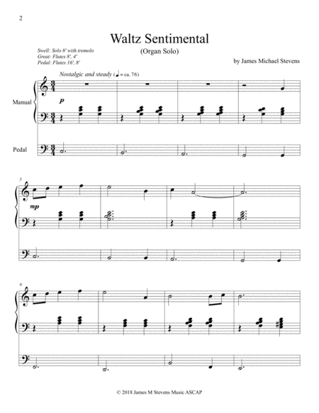 Waltz Sentimental Organ Solo Page 2