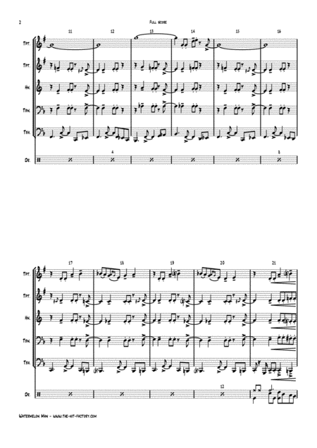 Watermelon Man Jazz Rock Classic Herbie Hancock Brass Quintet Drums Page 2