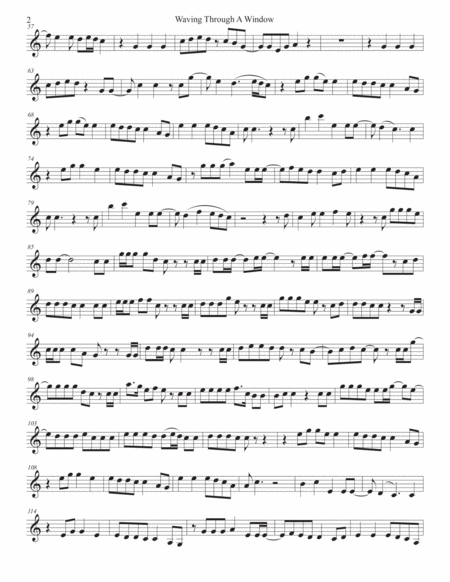 Waving Through A Window Easy Key Of C Alto Sax Page 2