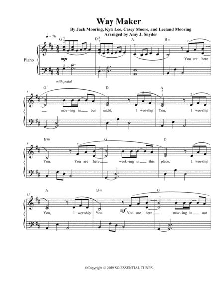 Way Maker Intermediate Piano Solo Page 2