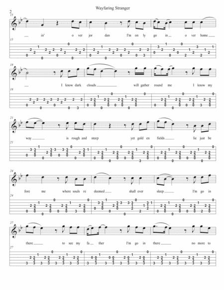 Wayfaring Stranger Guitar Tablature Page 2