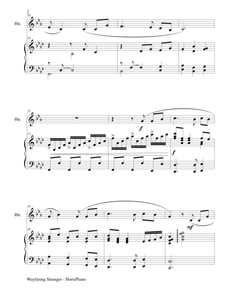 Wayfaring Stranger Horn Piano And Horn Part Page 2