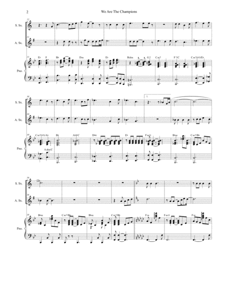 We Are The Champions Duet For Soprano And Alto Saxophone Page 2