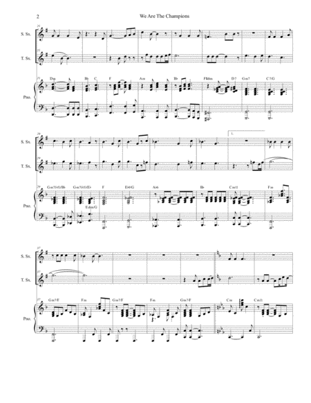 We Are The Champions Duet For Soprano And Tenor Saxophone Page 2