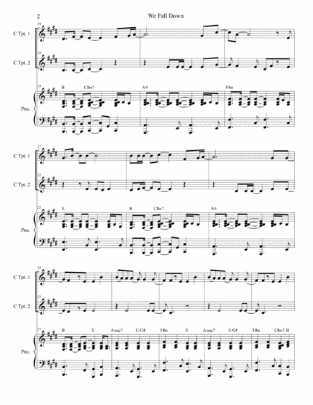 We Fall Down Duet For C Trumpet Page 2