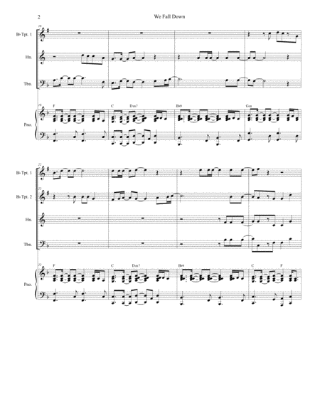 We Fall Down For Brass Quartet And Piano Page 2