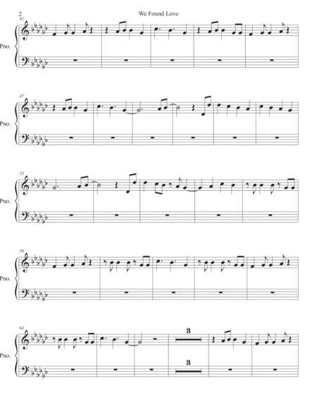 We Found Love Original Key Piano Page 2