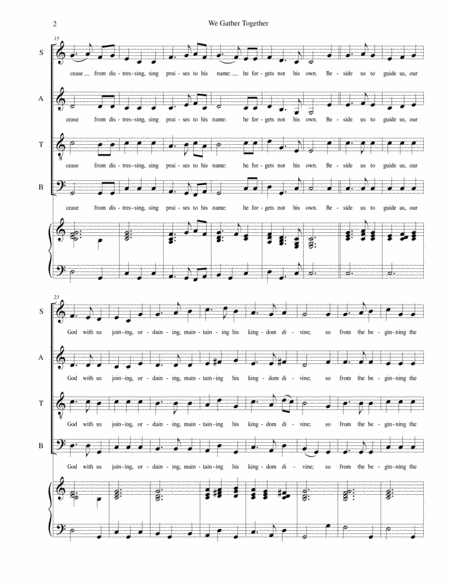 We Gather Together The Thanksgiving Hymn For Satb With Piano Accompaniment Page 2