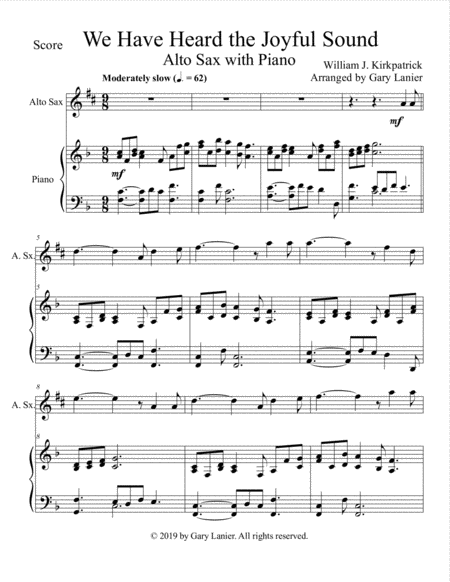 We Have Heard The Joyful Sound Alto Sax With Piano Score Part Included Page 2