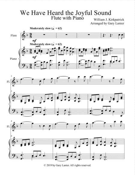 We Have Heard The Joyful Sound Flute With Piano Score Part Included Page 2