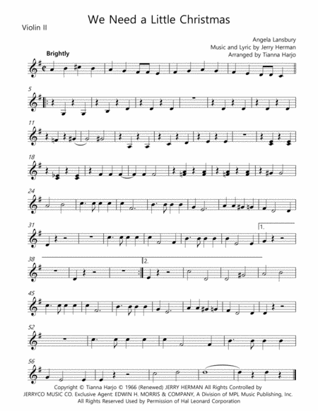 We Need A Little Christmas String Quartet Page 2