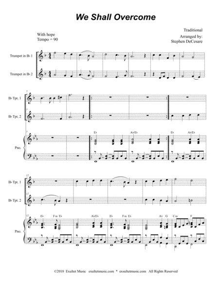 We Shall Overcome Duet For Bb Trumpet Page 2