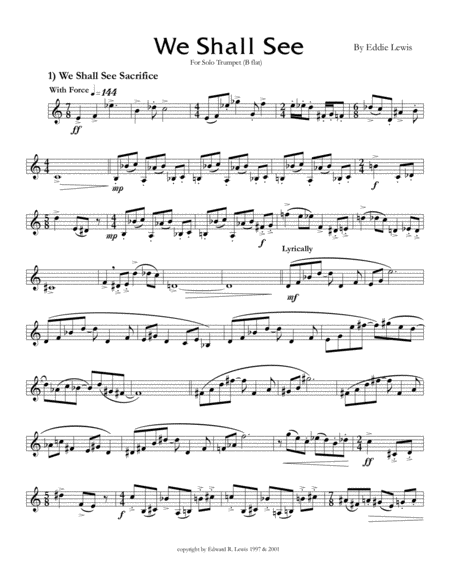 We Shall See For Unaccompanied Trumpet Solo By Eddie Lewis Page 2