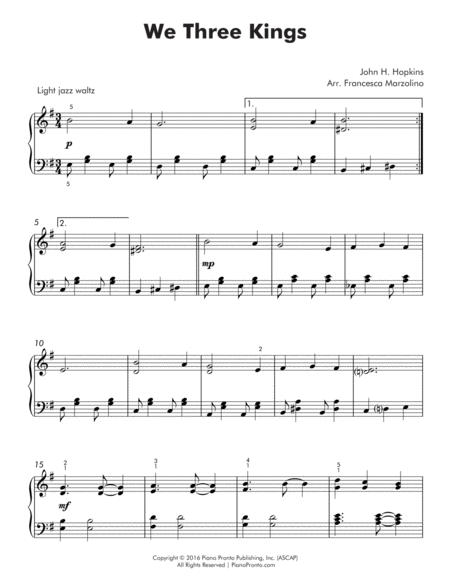 We Three Kings Easy Jazz Waltz Page 2