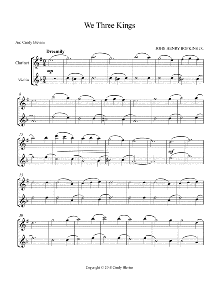 We Three Kings For Clarinet And Violin Page 2