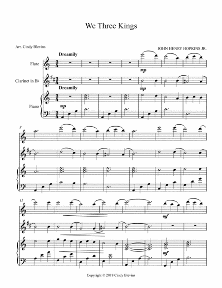 We Three Kings For Piano Flute And Clarinet Page 2