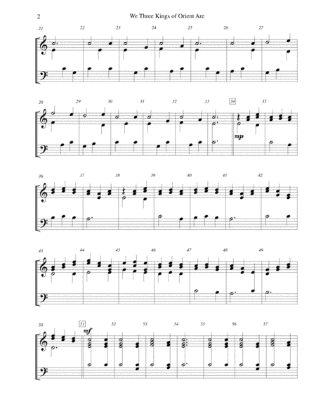 We Three Kings Of Orient Are For 2 Octave Handbell Choir Page 2