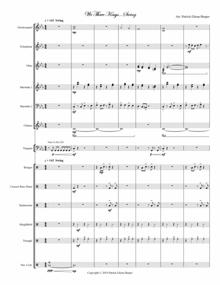 We Three Kings Swing For Percussion Ensemble Page 2