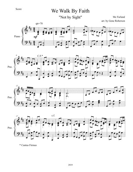 We Walk By Faith Not By Sight Piano Solo Page 2