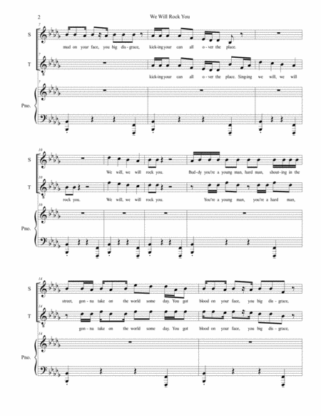 We Will Rock You Duet For Soprano And Tenor Solo Page 2